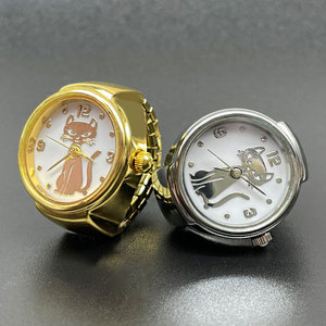 Groothandel Schattige Real Band Horloge Minimalistisch Horloge <span class=keywords><strong>Ring</strong></span> Quartz Uurwerk Klassieke <span class=keywords><strong>Cat</strong></span> Dial Finger Watch Ringen - Product Image 1