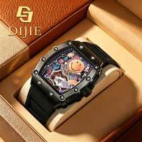 Une véritable montre sportive décontractée de haute qualité, boîtier en forme de barillet, mouvement à quartz, design élégant