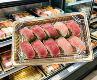 Dépanneur Boîte d'emballage jetable écologique rectangulaire pour sandwich à sushi Couvercle anti-buée Matériaux recyclés pour pain à salade