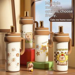 Vaso Térmico Personalizado de Acero Inoxidable con Doble Compartimento para Niños, Estudiantes, Oficina, Diseño de Dibujos Animados, Portátil - Product Image 2