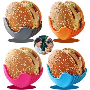Tái sử dụng mở rộng cấp thực phẩm Silicone bánh sandwich lưu trữ thực phẩm chủ Burger giá Clip công cụ bánh hamburger chủ cho Burger