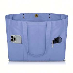 Bolsa de Lona - Bolsa Utilitaria con 2 Bolsillos Delanteros y Funda para Portátil, Bolsa Resistente para Uso Diario - Product Image 5