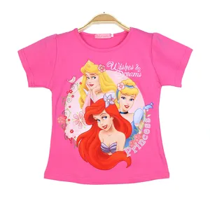 Summer 2023 New Girls T-shirt Ariel Children's Short Sleeve Baby Kids Cotton Tops Anime Clothes Fashion printing wholesale