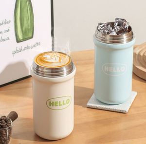 Mug à café isotherme de luxe personnalisé en acier inoxydable à double paroi, sans BPA, anti-fuite, avec paille pour enfants et cordelette - Product Image 4