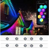 Luces de Riel Permanentes 12V IP68 para Exterior, Luces de Riel Permanentes para Fiestas de Navidad, Puntos de Luz de Píxel LED RGBW