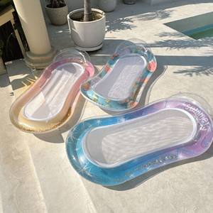 Nueva <span class=keywords><strong>Cama</strong></span> Flotante Inflable de PVC Ecológica con Diseño de Hoja de Arce, Lentejuelas Degradadas, Almohada <span class=keywords><strong>Doble</strong></span> y Diseño Engrosado para Piscina - Product Image 5