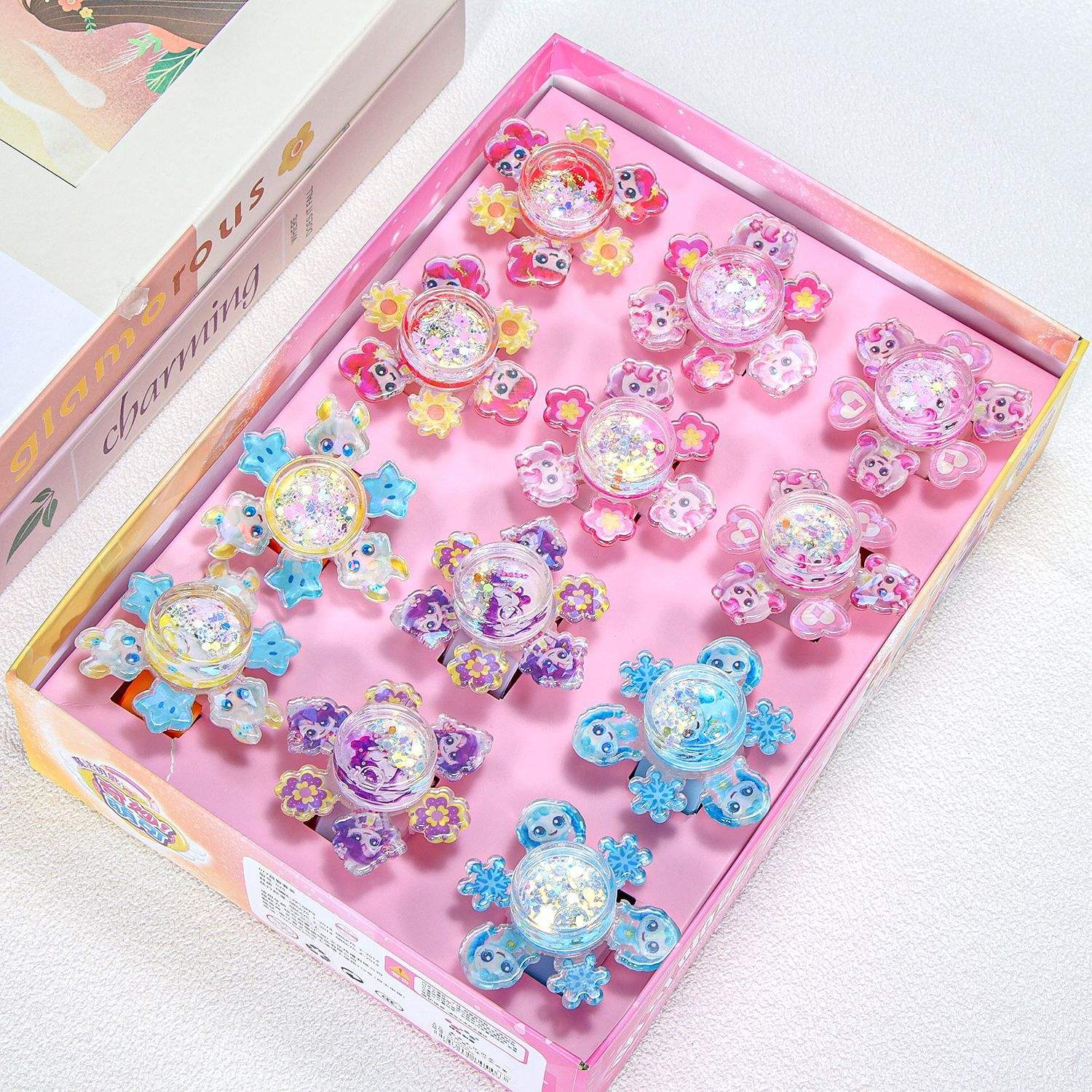 1 Piece of Wonderful Cute Snap Ring (Quicksand Style)