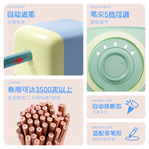 Deli VB158 Pencil Sharpener Automatic Lead Feeding For Art Sketching Student Use Geometric Design Plastic Manual Operation - Product Image 1