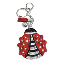 Porte-clés mousqueton en cuir en forme d'alligator avec strass, breloques de sac à main coréennes en velours et cristal, motif crocodile, tendance