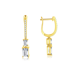 <span class=keywords><strong>Pendientes</strong></span> de gota de <span class=keywords><strong>oro</strong></span> auténtico con aros de nuevo estilo, joyería fina de diamante cultivado en laboratorio, <span class=keywords><strong>pendientes</strong></span> de gota de aro con cierre inglés para mujer - Product Image 2