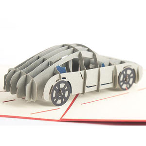 Cartes de vœux avec voiture pour garçon, 2 pièces, <span class=keywords><strong>carte</strong></span> de voiture, merci gratuitement, nouveau, vente en gros - Product Image 1