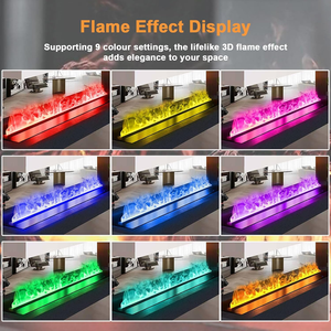 Application moderne de <span class=keywords><strong>cheminée</strong></span> électrique à atomisation 3D et <span class=keywords><strong>cheminée</strong></span> à vapeur d'eau en acier à flamme LED télécommandée - Product Image 5