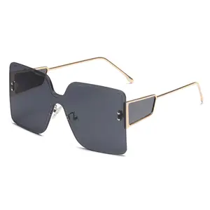 GWTNN OEM Gafas De Sol Negras Vintage Metal Frameless Fashion Square Sunglasses