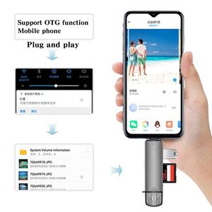 6 trong <span class=keywords><strong>1</strong></span> OTG Đầu đọc thẻ tất cả trong một USB 3.0 Loại C Micro OTG USB TF Máy ảnh Mini SD Đầu đọc thẻ - Product Image 4