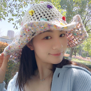Chapeau de pêcheur en fourrure pour femme, nouveau modè<span class=keywords><strong>le</strong></span> été 2025, visage apparent, petite couleur, vacances à la plage, grand bord, pare-soleil - Product Image 4