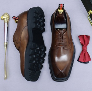 Zapatos Formales de Negocios para Hombre, de Piel Genuina con Diseño Floral, Impermeables, Ligeros, de Caña Alta, con Punta Puntiaguda, Hebilla Británica y Antideslizantes - Product Image 1