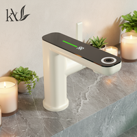 Robinet mitigeur eau chaude et froide à affichage de température, design moderne, pour lavabo de salle de bain, idéal pour hôtels - Vente chaude