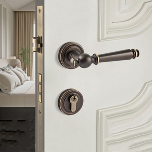 Poignée de porte de luxe de haute qualité avec levier confortable, ensemble de serrures pour porte en bois, idéal pour la maison <span class=keywords><strong>et</strong></span> l'hôtellerie, quincaillerie intérieure, serrures de porte. - Product Image 6