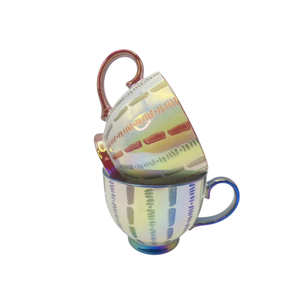 Custom Hand Painted Electroplated Colorful <b>Cups</b> Arabic Tea <b>Cups</b> Set Flower Mug <b>Ceramic</b> Coffee Gift Mugs with logo - Product Image 5