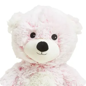 Urso de pelúcia rosa com ponta personalizada, urso de pelúcia marshmallow, brinquedo de cama quente e frio para aliviar a barriga reduz a ansiedade