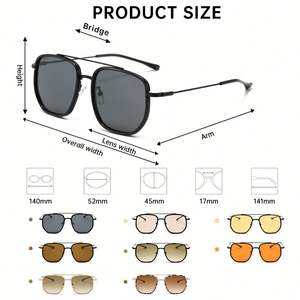 Lunettes de soleil pilote classiques à double pont, personnalisables avec logo, tendance 2025, protection UV400, monture métallique carrée pour hommes et femmes - Product Image 4