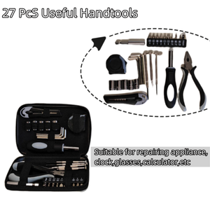 Ensemble d'outils ménagers OEM de 27 pièces en acier au carbone - Trousse à outils essentielle pour la réparation à domicile et les projets de bricolage, comprend des clés ajustables - Product Image 4
