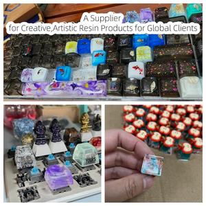 Keycaps en résine de boule d'algues marines personnalisées 1u pour clavier mécanique, keycaps artisanales Cherry MX, cadeau unique pour les joueurs - Product Image 6