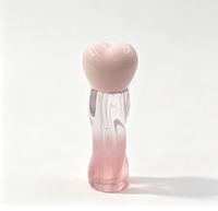 Emballage vide pour gloss à lèvres en plastique AS de 2 ml, couvercle en forme de cœur, conteneur de gloss à lèvres de luxe multicolore