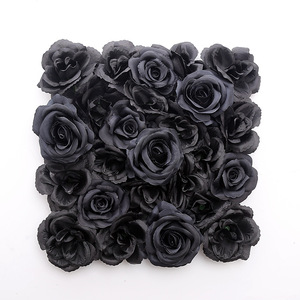 Diseño especial 25cm Cuadrado Rosas negras Panel de plástico Venta caliente Hotel <span class=keywords><strong>Club</strong></span> Decorado Flor negra Decoración gótica Flor - Product Image 2