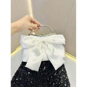 Bolso de Mano de Cristal con Forma de Lazo de Satén, Cadena para el Hombro, Bolsos Elegantes para Mujer, Bolso de Fiesta, Bolso de Mano para Eventos - Product Image 4