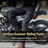 Pantalons de moto d'été CC Protectors Airflow avec protection CE niveau 2 en nid d'abeille, maille respirante, anti-chute, pour hommes et femmes