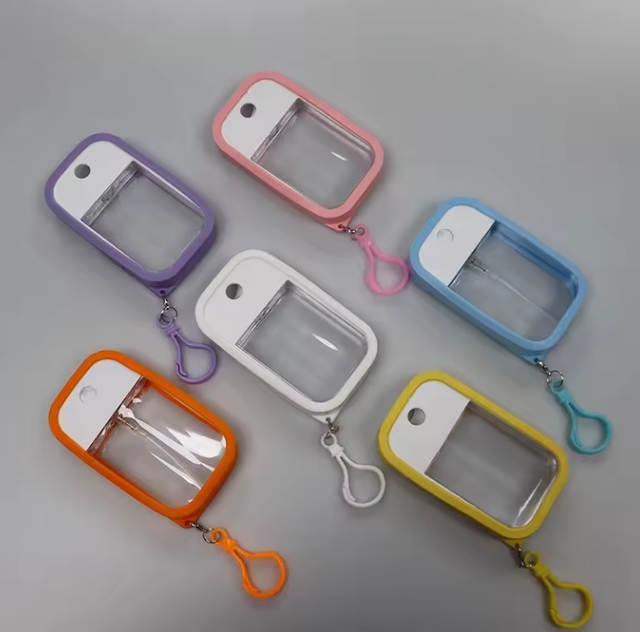 Credit Card Spray Bottle 30ML 50ml Mini Spray Bottle Silicone Cover Hand Sanitizer Bottle Keychain Lanyard