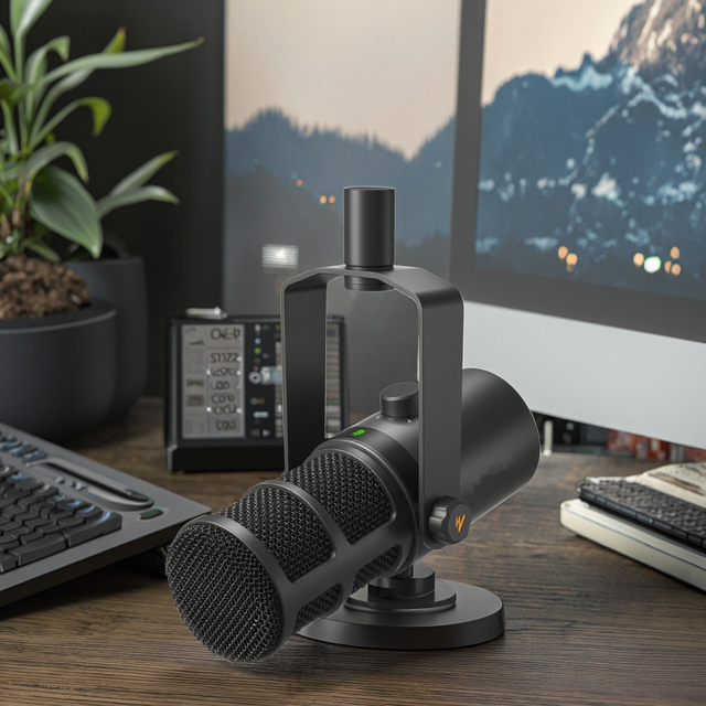 Podcast Equipment Bundle LED Display Audio Mixer Condenser Microphone DJ Headphone Monitor Podcast Sound Cards-Custom