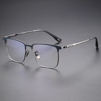 Lunettes de vue pour hommes en titane pur, monture sourcil 70809, bord large, pour grands visages, verres optiques sur ordonnance