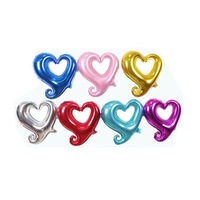 Ballons en aluminium en forme de cœur de 18 pouces, en forme de crochet, adaptés aux décorations de mariage et de banquet, vente en gros.