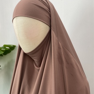 Stretch Jersey Maxi Khimar <b>Full</b> Coverage Soft Lightweight Modest <b>Hijab</b> Islamic Muslim Women Prayer Scarf Wholesale (2374) - Product Image 2