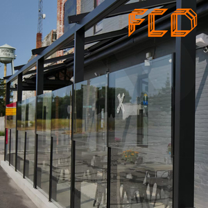 Customized Manual Lifting Glass Windproof <strong>Guardrail</strong> OEM Lifting Wind-Breaker Glass Balustrade <strong>Design</strong> - Product Image 5