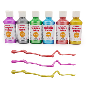 Peinture pour enfants entièrement personnalisable et lavable avec 6 <span class=keywords><strong>couleurs</strong></span> nacrées, 4 flacons de 4 fl oz, peinture non toxique et sans danger pour les enfants, pour l'école et l'artisanat - Product Image 2