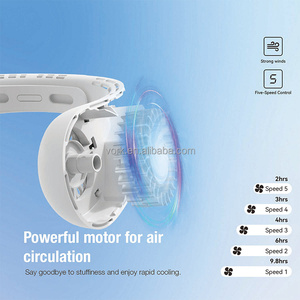 พัดลมคล้องคอไร้ใบพัด 5 ระดับความเร็ว แบตเตอรี่ 4000mAh ชาร์จผ่านพอร์ต Type-C หมุนได้ 360 องศา <span class=keywords><strong>ขาย</strong></span>ส่ง °   พัดลมแบบสวมใส่ Airflow สำหรับผู้จัดจำหน่ายขายส่ง - Product Image 6