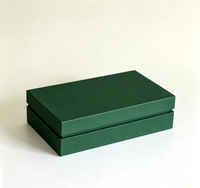 Boîte cadeau rigide vert foncé avec insert en mousse personnalisé, boîte d'emballage cadeau pour cravate et pochette de costume pour homme, mariage, cadeau d'affaires