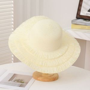 Wholesale <b>Summer</b> Women's Tasseled Large Brim Straw <b>Hat</b> Fashion Seaside Beach <b>Hat</b> <b>Summer</b> <b>Ladies</b> Sun Straw <b>Hat</b> - Product Image 6