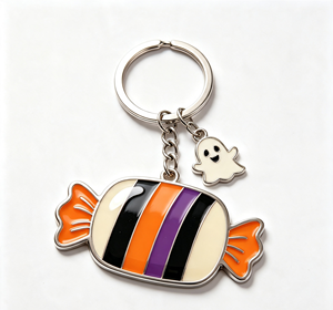 Halloween Candy Key Chain Metal Enamel <b>Keyring</b> Ghost <b>Charm</b> Gift Souvenir - Product Image 4