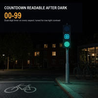 Feu de signalisation LED pour voie cyclable de 200 mm avec minuteur de compte à rebours, 3 aspects (rouge, jaune, vert), étanche IP65