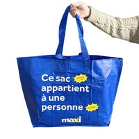 Sacs fourre-tout réutilisables en polypropylène Sac à provisions PP tissé imperméable et écologique Sac PP tissé laminé recyclable avec vêtement