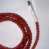 Kabel data buatan tangan DIY buatan tangan berlian kaca pengisi daya tahan lama desain konektor