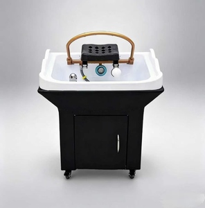 Bac de lavage capillaire mobile avec tuyau d'eau, circulation d'eau vapeur, lit de lavage pour salon de beauté et coiffure - Product Image 1