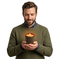 Bougie parfumée artisanale en cire de soja dans un bocal en bois pour Pâques, Halloween, mariage, Ramadan - Biologique, respectueuse de l'environnement, végétalienne, vente en gros
