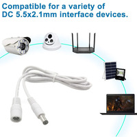 Cable de alimentación de enchufe de CC blanco personalizado de fábrica 5,5*2,1mm/5,5*2,5mm enchufe macho a enchufe hembra Cable de extensión de conector de CC para CCTV