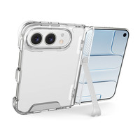 Coque de téléphone pliable transparente antichoc en gros pour iPhone Duo, étui en PC TPU anti-rayures avec support métallique