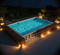 Piscine hors sol portable, directement de l'usine, avec structure en acier inoxydable, design démontable, piscine en acier robuste